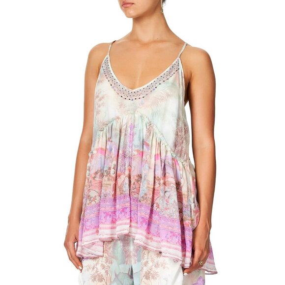 Camilla Electron Libre Back Overlay Top Size Large b177 - Picture 3 of 13